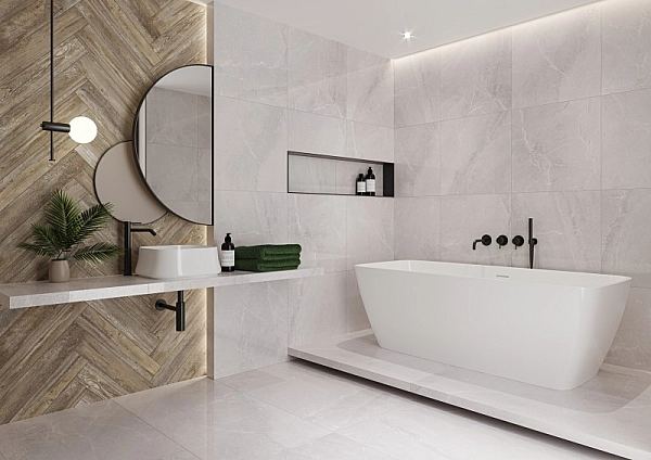 Плитка керамогранітна Tioga Білий 01 LAP 597x597 Nowa Gala - Фото - 2