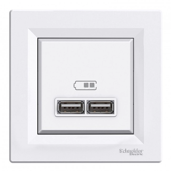 Розетка USB 2,1A Білий ASFORA (EPH2700221), Schneider Electric