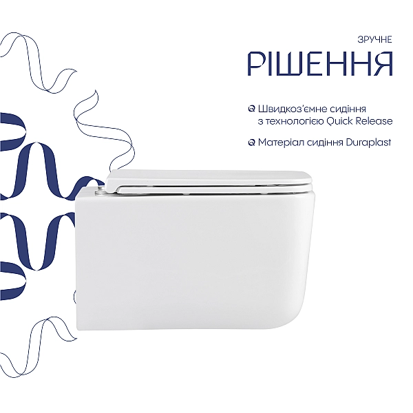 Готовое решение Qtap для ванной комнаты: подвесной унитаз Gemini Ultra Quiet 530х365х373 + комплект инсталляции Nest 4 в 1 (линейная клавиша Chrome) - Фото - 4