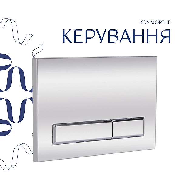 Готовое решение Qtap для ванной комнаты: подвесной унитаз Gemini Ultra Quiet 530х365х373 + комплект инсталляции Nest 4 в 1 (линейная клавиша Chrome) - Фото - 7