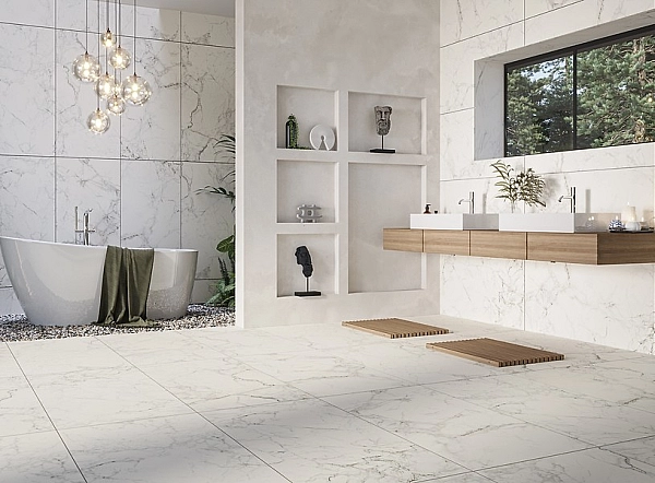 Плитка керамогранітна GPT1006 Calacatta Mild White RECT 598x1198x8 Cersanit - Фото - 2