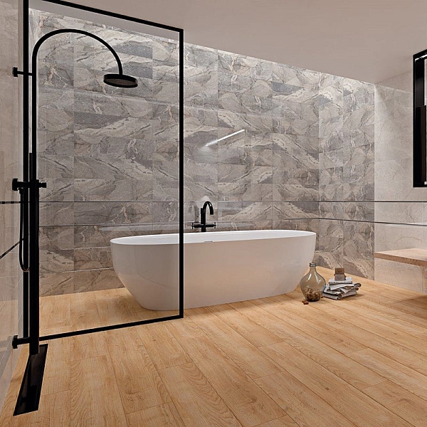 Плитка стінова Elisa Soft Grey RECT 250x750 Ceramika Color - Фото - 2