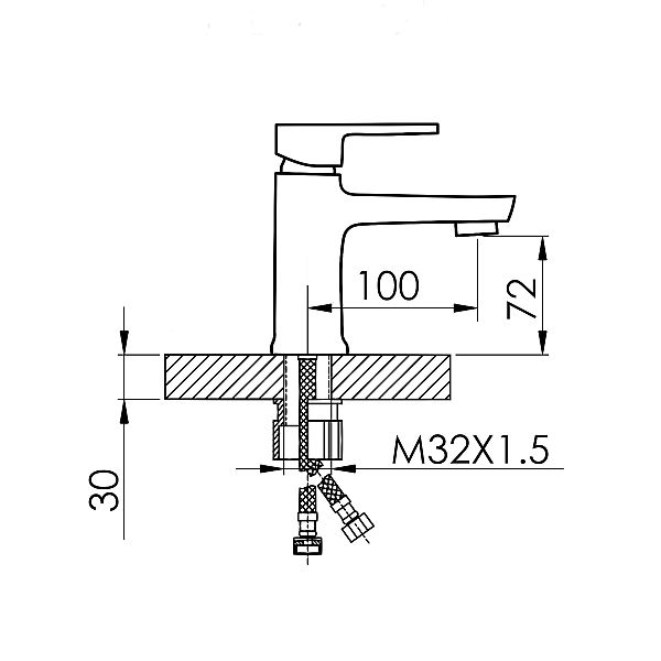 Змішувач для раковини Lidz Wawel 001 (k35) LDWAW001BLA45392 Black - Фото - 2