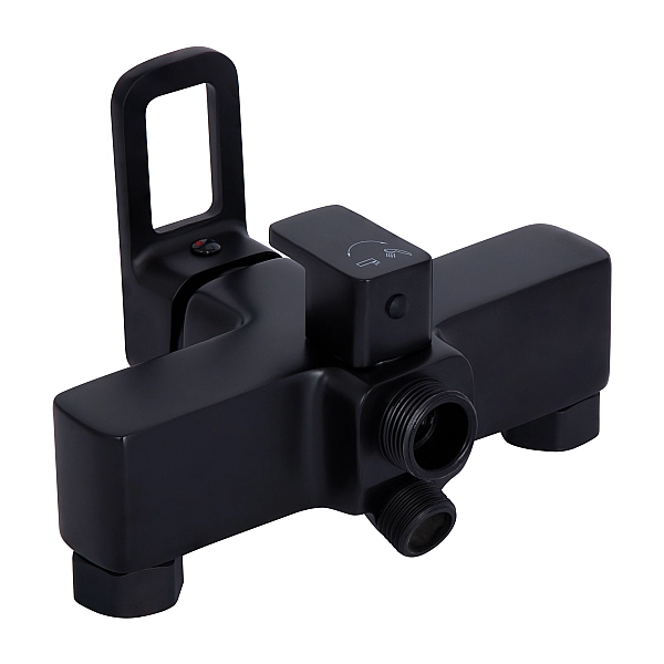 Смеситель для ванны Lidz Wawel 005 с поворотным изливом (c душевым гарнитуром) (k35) LDWAW005BLA45394 Black - Фото - 5