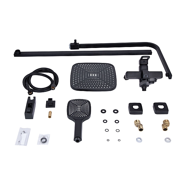 Душевая система универсальная Lidz Wawel 1030 на три потребителя (с изливом) (k35) LDWAW1030BLA45396 Black - Фото - 11