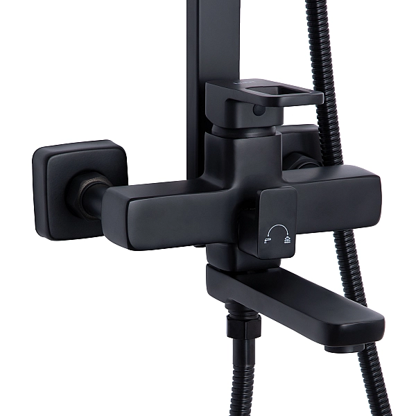 Душевая система универсальная Lidz Wawel 1030 на три потребителя (с изливом) (k35) LDWAW1030BLA45396 Black - Фото - 3