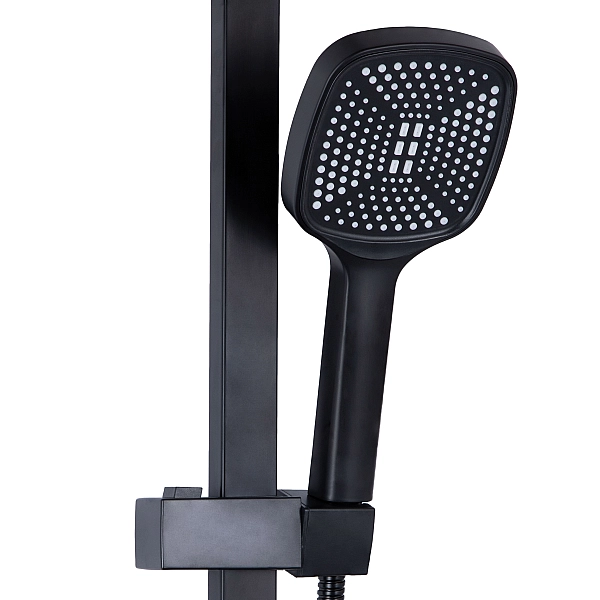 Душевая система универсальная Lidz Wawel 1030 на три потребителя (с изливом) (k35) LDWAW1030BLA45396 Black - Фото - 4