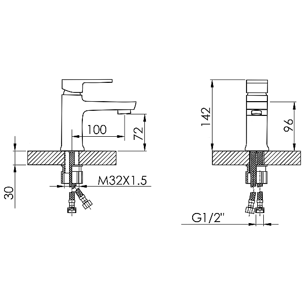 Змішувач для раковини Lidz Wawel 001 (k35) LDWAW001WHI45397 White - Фото - 2