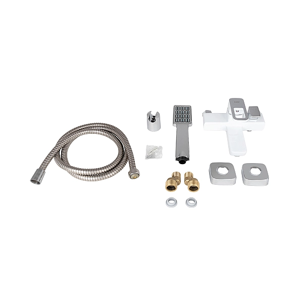 Смеситель для ванны Lidz Wawel 006 (c душевым гарнитуром) (k35) LDWAW006WHI45398 White - Фото - 6