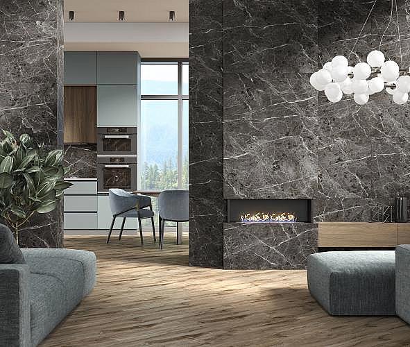 Плитка керамогранітна Naomi Темно-коричневий 600x1200x8 Intercerama - Фото - 2