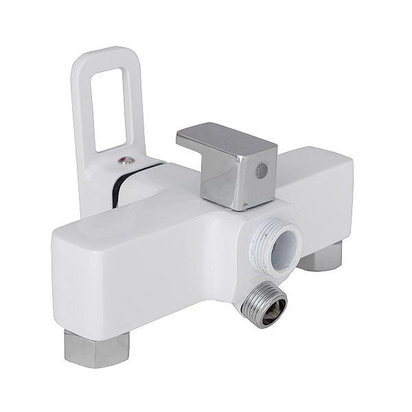 Смеситель для ванны Lidz Wawel 005 с поворотным изливом (c душевым гарнитуром) (k35) LDWAW005WHI45399 White - Фото - 3