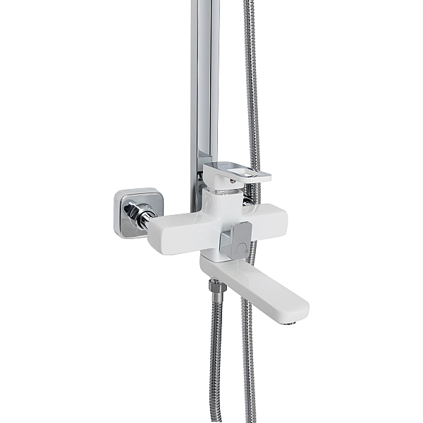 Душевая система универсальная Lidz Wawel 1030 на три потребителя (с изливом) (k35) LDWAW1030WHI45401 White - Фото - 3