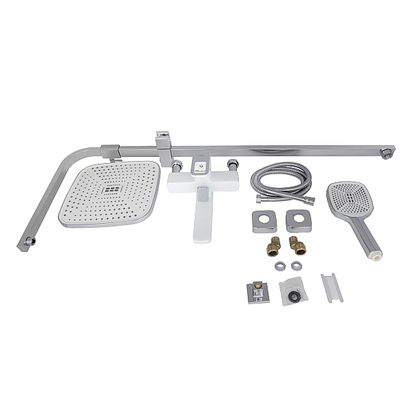 Душевая система универсальная Lidz Wawel 1030 на три потребителя (с изливом) (k35) LDWAW1030WHI45401 White - Фото - 10