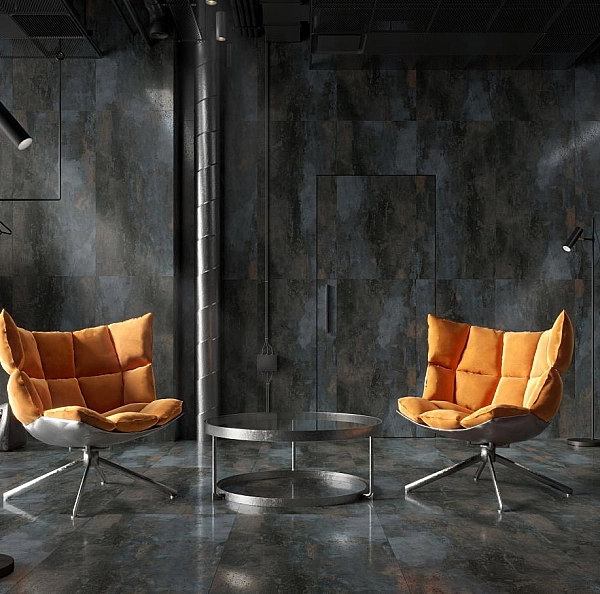 Плитка керамогранітна Oxide Синій LAP 600x600x8 Intercerama - Фото - 2