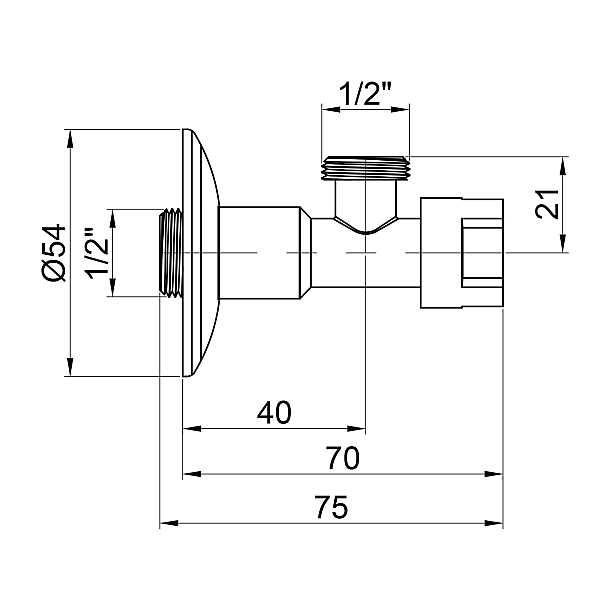 Кран приборный буксовый Icma 1/2" угловой №519 - Фото - 2