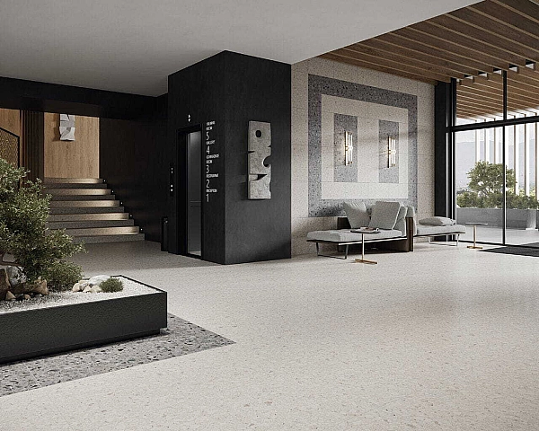 Плитка керамогранітна Terazzo Graphite RECT 598x1198x8 Paradyz - Фото - 2