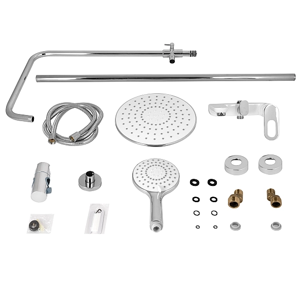 Душевая система универсальная Lidz Latwa 1030 на три потребителя (с изливом) (k35) LDLAT1030WHI45427 White - Фото - 9