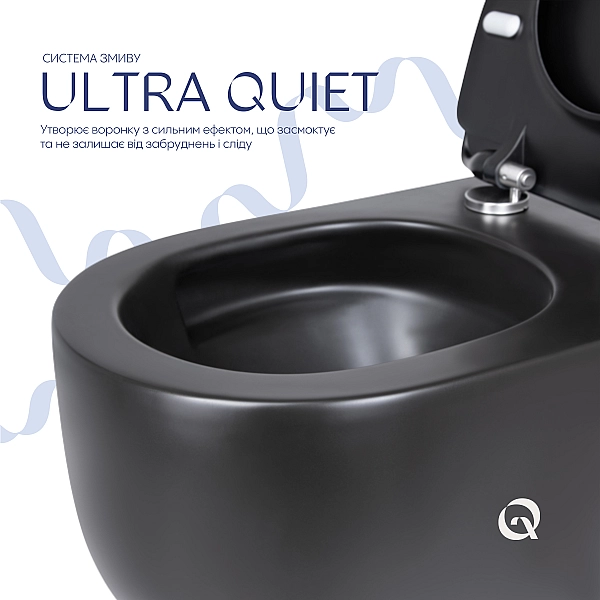Унитаз подвесной Qtap Taurus безободковый с сиденьем Soft-close QT2433084EUQMB - Фото - 5