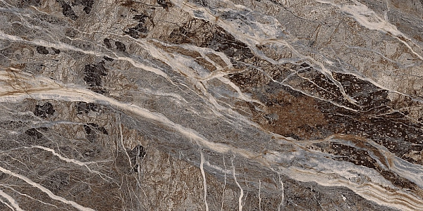 Плитка керамогранітна Majestic Темно-коричневий POL 600x1200 Intercerama