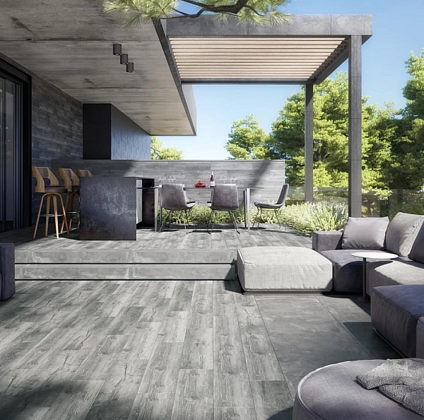 Плитка керамогранітна Lamber Темно-сірий 190x890x6 Intercerama - Фото - 2