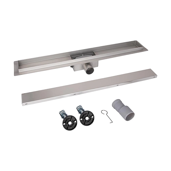 Трап із нержавіючої сталі Qtap Taurus Tile800 лінійний із сухим затвором під плитку - Фото - 6