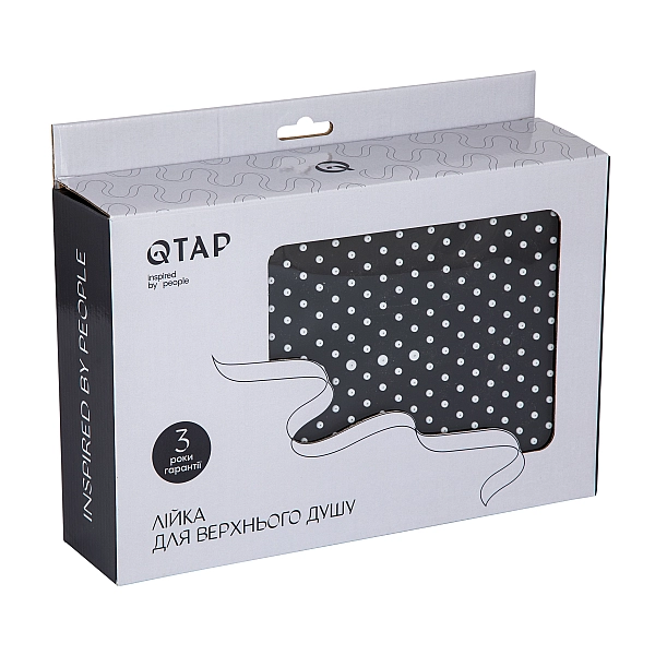Лейка для верхнего душа Qtap Hlavova 300x200 мм прямоугольная QTHLA107BLM45783 Black Matt - Фото - 5