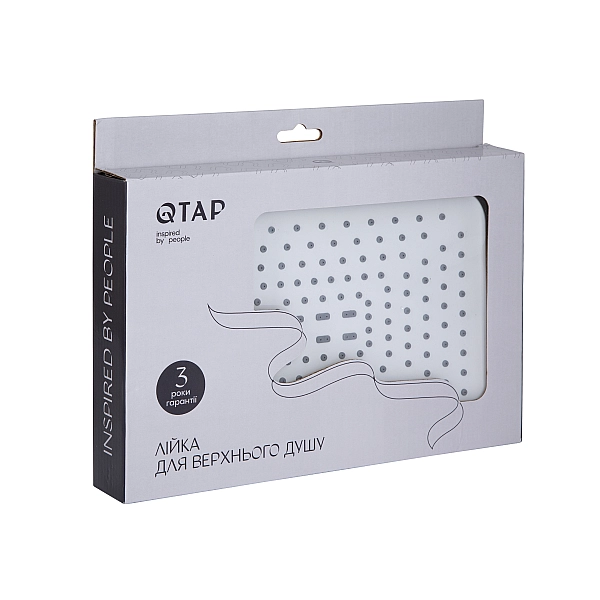 Лійка для верхнього душу Qtap Hlavova 260x180 мм прямокутна QTHLA107CRM45785 Chrome/White - Фото - 5