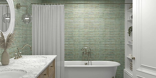 Плитка стінова Lugano Aquamarine 150x300 Mainzu - Фото - 2