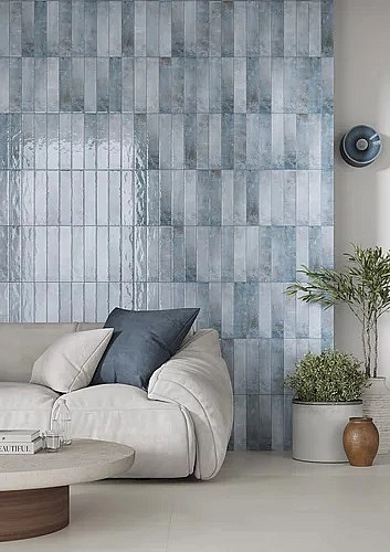 Плитка стінова Monpelli Blue Mix Cegielka STR Блиск 65x298 Paradyz - Фото - 2