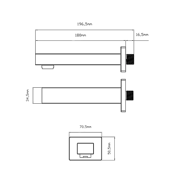Вилив для систем прихованого монтажу Qtap Vytok 180 мм прямокутний QTVYT246CRM45932 Chrome - Фото - 2
