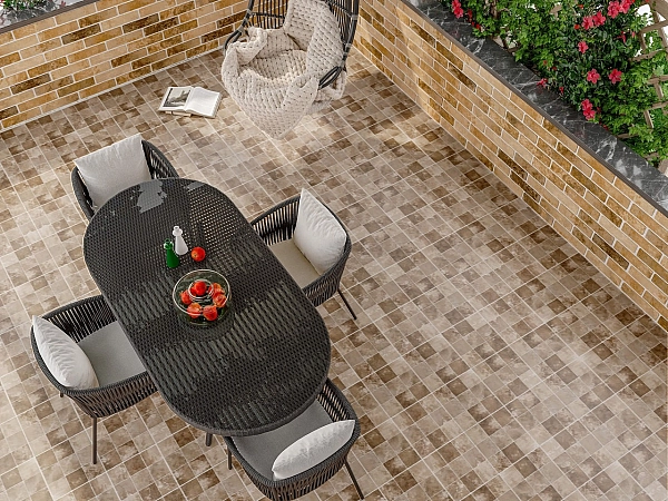 Плитка керамогранітна QDY730 Quadri Сіро-бежевий 300x300 Golden Tile - Фото - 2