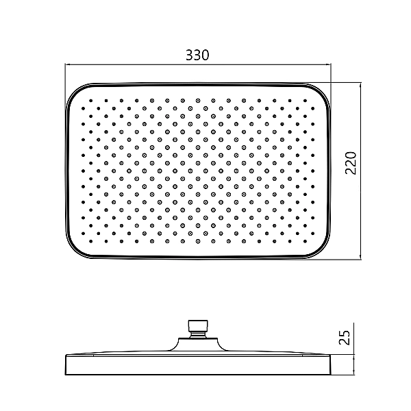 Лійка для верхнього душу Qtap Hlavova 330x220 мм прямокутна QTHLA107CRM45944 Chrome - Фото - 2