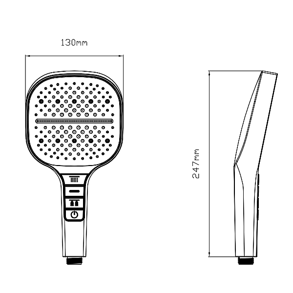 Лейка для ручного душа Qtap Rucni 130x130 мм QTRUC125BLM45957 Black Matt - Фото - 2