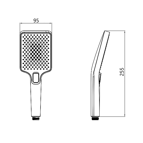 Лійка для ручного душу Qtap Rucni 140x95 мм прямокутна QTRUC125BLM45959 Black Matt - Фото - 2