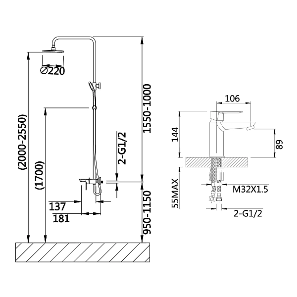 Набір змішувачів Latwa 001 + Latwa 1030 Chrome - Фото - 2