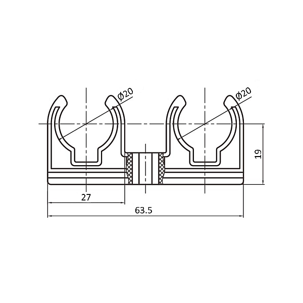 Кріплення PPR Blue Ocean 20 подвійний - Фото - 2