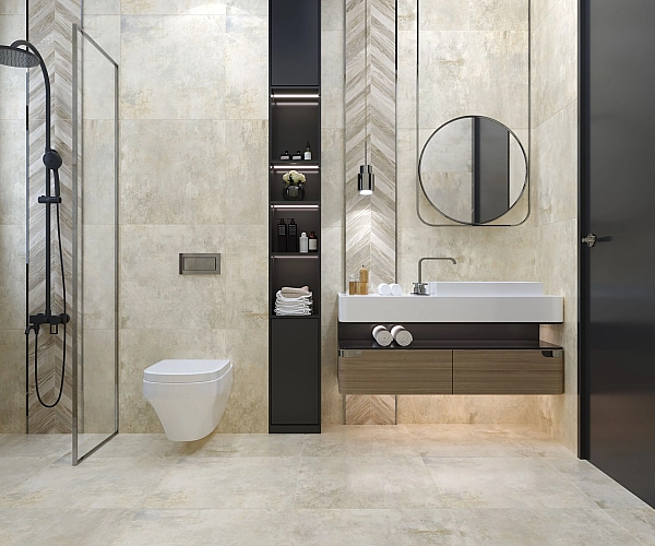 Плитка керамогранітна 781980 Metallica Бежевий RECT 600x1200x08 Golden Tile - Фото - 2