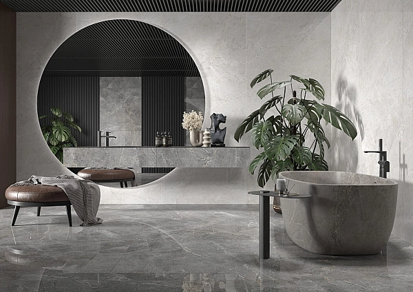 Плитка керамогранітна Distinct Grey SILKY CRISTAL LAP 597x1197x8 Cerrad - Фото - 2