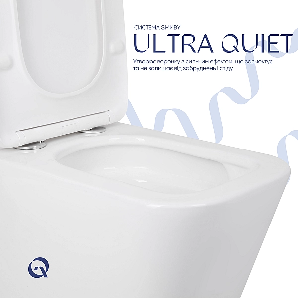 Унитаз напольный Qtap Tern Ultra Quiet безободковый с сиденьем Soft-Close QT17226003AW White - Фото - 5