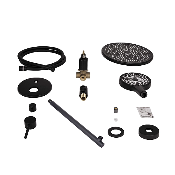 Душевая система универсальная Qtap Scorpio скрытого монтажа на два потребителя QTSCO113BLM45897 Black Matt - Фото - 11