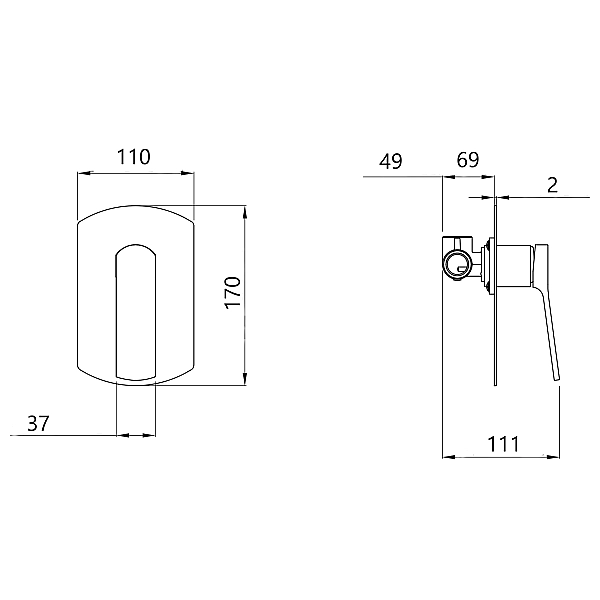Змішувач для душу Qtap Slavonice прихованого монтажу QTSLA267BLM45903 Black Matt - Фото - 2