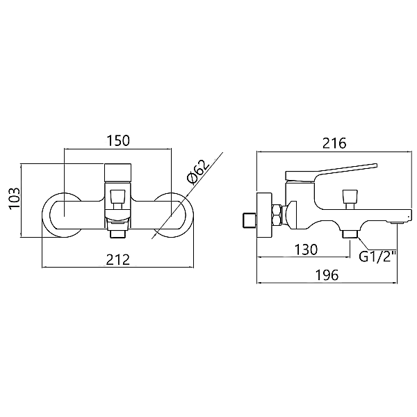Смеситель для ванны Qtap Slavonice QTSLA259BLM45918 Black Matt - Фото - 2