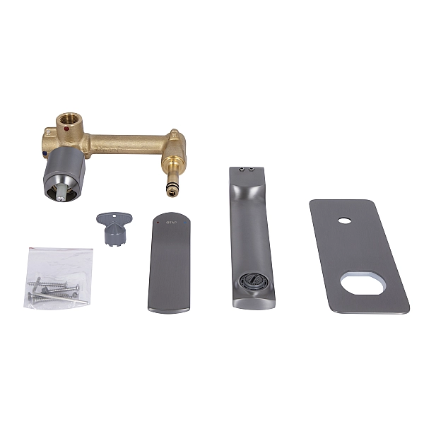 Смеситель для раковины Qtap Slavonice скрытого монтажа QTSLA273GMB45920 Gunmetal Black PVD - Фото - 7