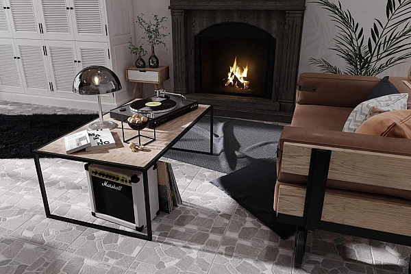 Плитка керамогранітна 2F2800 Cortile Сірий 400x400x7 Golden Tile - Фото - 2