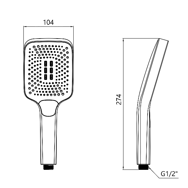 Лейка для ручного душа Qtap Rucni 140x110 мм прямоугольная QTRUC125CRM45954 Chrome - Фото - 2
