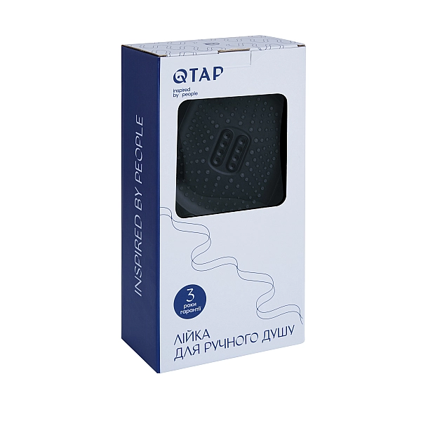 Лейка для ручного душа Qtap Rucni 140*110 мм QTRUC125BLM45961 Black Matt - Фото - 4