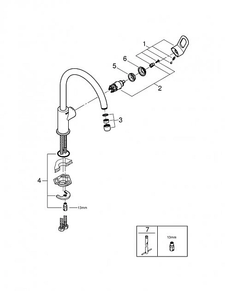 Змішувач для кухні BauLoop (31368000), Grohe - Фото - 6