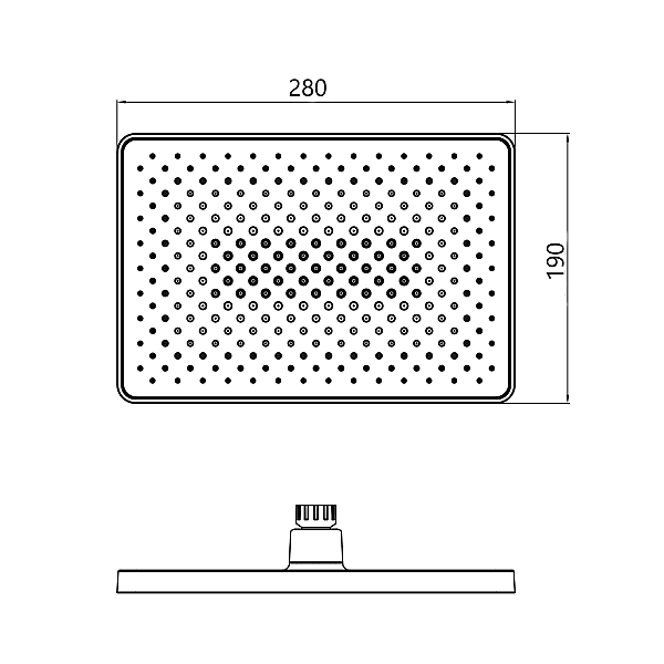 Лійка для верхнього душу Qtap Hlavova 280x190 мм прямокутна QTHLA107CRM45946 Chrome - Фото - 2