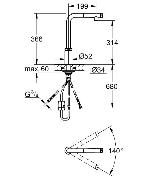 Змішувач для кухні Minta SmartControl (31613000), Grohe - Фото - 5