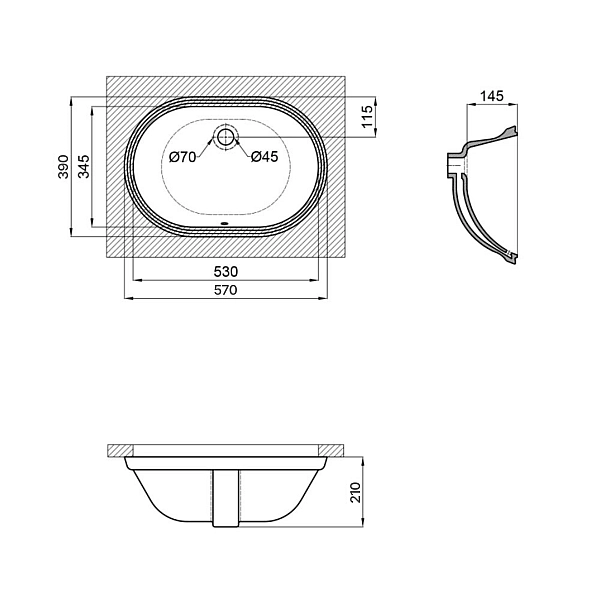 Раковина Qtap Stork 570x390x210 White QT15110522W - Фото - 2